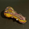 淺黃紅白紋玻璃PIPE - 蛇膽 5