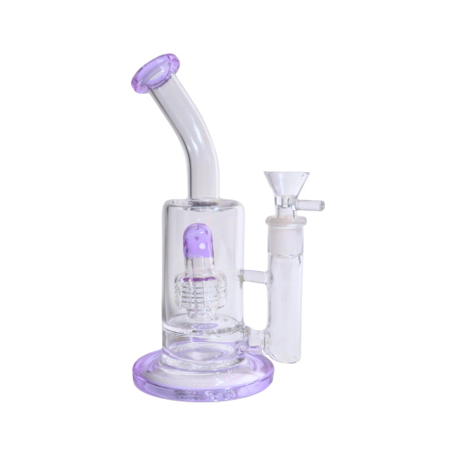 20cm 紫點水母彎Bong