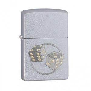 Dice Zippo Lighter in Satin Chrome 29412 2