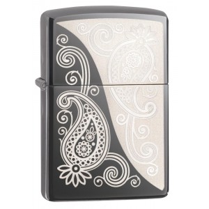 Zippo 黑冰佩斯利花紋Black Ice Paisley Design 29511
