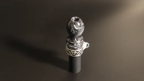 黑白墨紋寶石球水煙咀