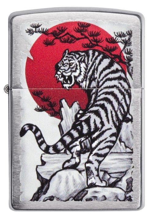 Zippo Asian tiger design 紅日下的亞洲虎火機 (29889)