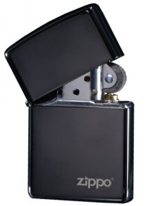 24756ZL High Polish Black Zippo Logo2