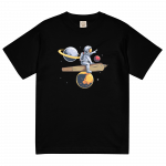 極高太空人 輕質棉質 T Shirt – 黑色