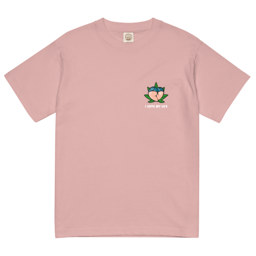 I LOVE MY LIFE 輕質棉質 T Shirt – 千禧粉紅色