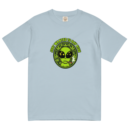 BIG ALIEN 輕質棉質 T Shirt – 淺藍色